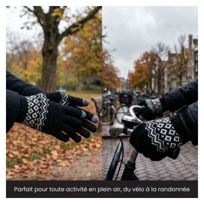 Gants Hiver R2B Gants tactiles tricotés Taille S/M Noir