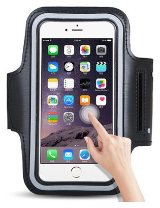 Brassard de course universel pour smartphones de 6 pouces  noir