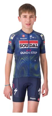 Camiseta de manga corta Castelli Aero Kid Soudal Quickstep azul para niños