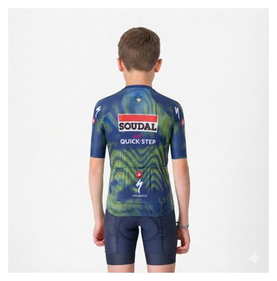 Camiseta de manga corta Castelli Aero Kid Soudal Quickstep azul para niños
