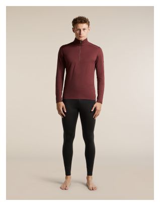 Baselayer Icebreaker Merinos 200 Oasis 1/2 zip Rouge Homme