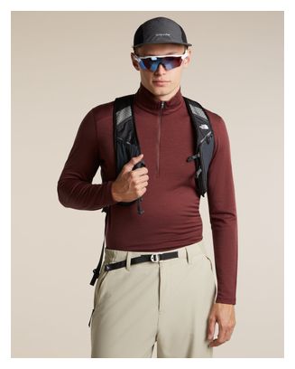 Baselayer Icebreaker Merinos 200 Oasis 1/2 zip Rouge Homme