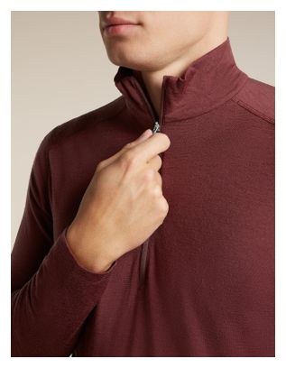 Baselayer Icebreaker Merinos 200 Oasis 1/2 zip Rouge Homme