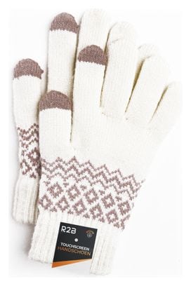 Gants Hiver R2B Gants tactiles tricotés Taille S/M Blanc