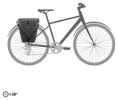 Ortlieb Rear Bag Back-Roller Urban QL3.1 20 L Grey Pepper