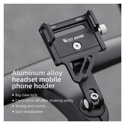Support de téléphone pour vélo de route VTT en alliage d'aluminium