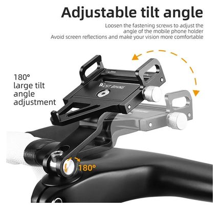 Support de téléphone pour vélo de route VTT en alliage d'aluminium