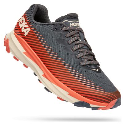 Chaussures de Trail Hoka One One Torrent 2 Gris Rouge Femme