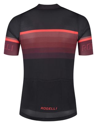 Maillot Manches Courtes Velo Rogelli Hero II - Homme - Rouge/Bourgogne/Noir