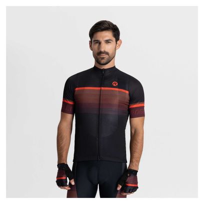Maillot Manches Courtes Velo Rogelli Hero II - Homme - Rouge/Bourgogne/Noir