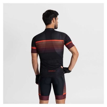 Maillot Manches Courtes Velo Rogelli Hero II - Homme - Rouge/Bourgogne/Noir