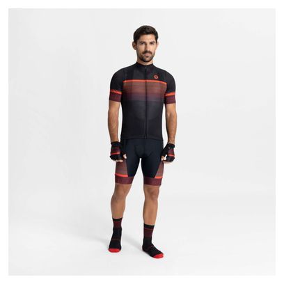 Maillot Manches Courtes Velo Rogelli Hero II - Homme - Rouge/Bourgogne/Noir