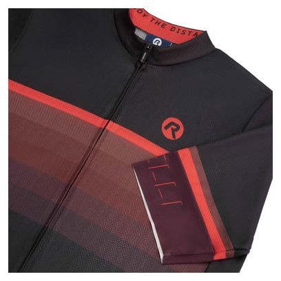Maillot Manches Courtes Velo Rogelli Hero II - Homme - Rouge/Bourgogne/Noir
