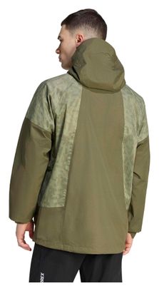 Chaqueta impermeable adidas Terrex Xperior 2.5 Layer Hybrid Primeknit Climaproof Verde Hombre