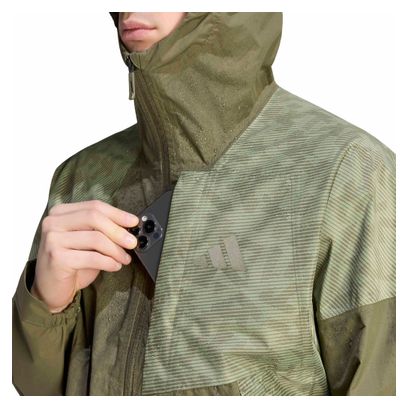 Chaqueta impermeable adidas Terrex Xperior 2.5 Layer Hybrid Primeknit Climaproof Verde Hombre