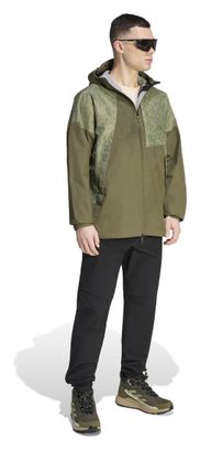 Chaqueta impermeable adidas Terrex Xperior 2.5 Layer Hybrid Primeknit Climaproof Verde Hombre