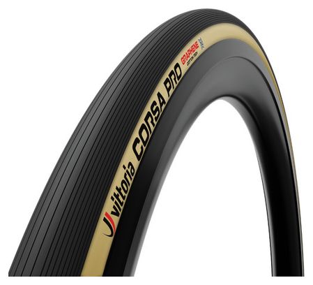 Pneu Route Vittoria Corsa Pro 700 mm Tubeless Ready Souple Graphene G2.0 + Silica Compound Flancs Beiges