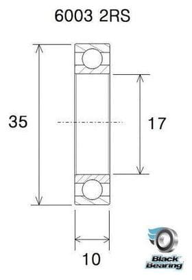 Roulement B3 - BLACKBEARING - 6003-2rs