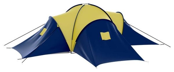 vidaXL Tente de camping 9 personnes Bleu et Jaune