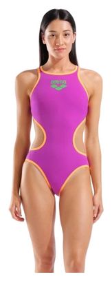 Arena One Biglogo Einteiler in Violett und Orange