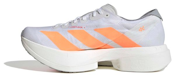 adidas Adizero Adios Pro 4 Running Shoes, White/Orange, Women's