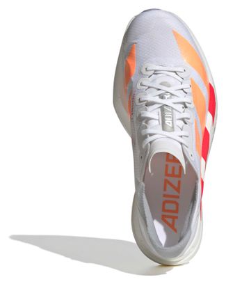 adidas Adizero Adios Pro 4 Running Shoes, White/Orange, Women's