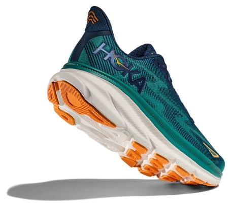 Hoka Clifton 9 Running Shoes Blue/Orange Men's