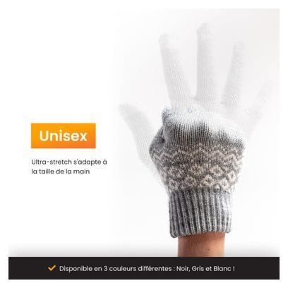 Gants Hiver R2B Gants tactiles tricotés Taille S/M Gris