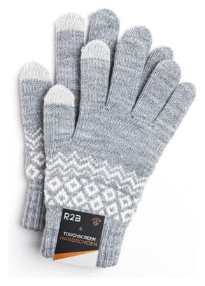 Gants Hiver R2B Gants tactiles tricotés Taille S/M Gris