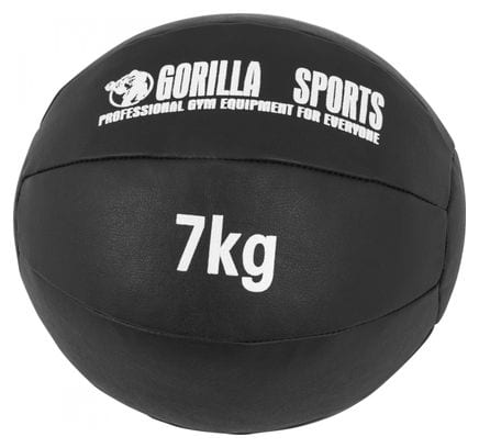 Médecine Ball Gorilla Sports Cuir Synthétique de 1kg à 10kg - Poids : 7 KG