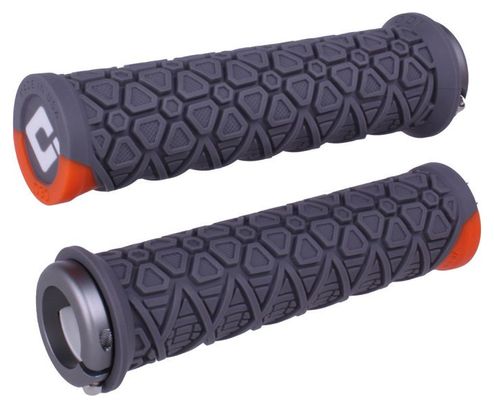 Pair of Odi Vanquish V2.1 Grips 135 mm Grey Orange