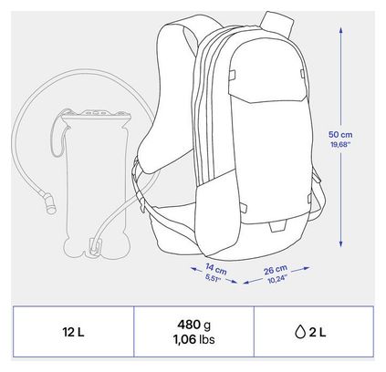 Sac à Dos Rockrider Hydra EXPL 12L / 2L