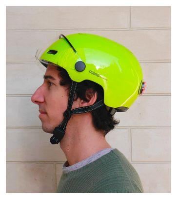 Cosmo Connected Helmet Fusion+ Fluorescent Yellow