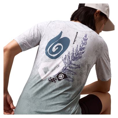 Maillot Manches Courtes Endura Singletrack Print Bleu Femme 