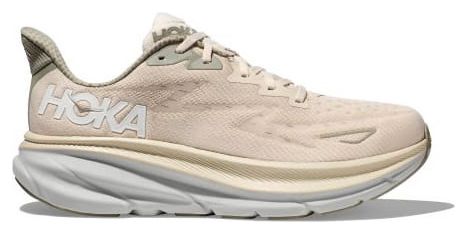 Hoka Clifton 9 Hardloopschoenen Beige/Kaki Heren