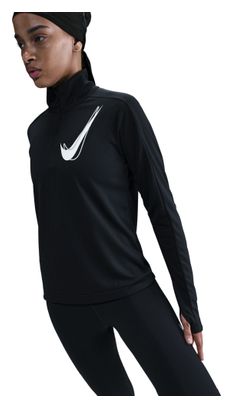 Nike Dri-Fit Swoosh Donna 1/2 Zip Top Nero
