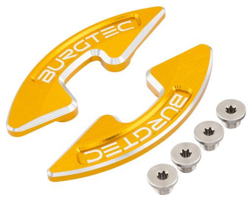 Ein Paar Burgtec-Trittbrettschoner in Gold