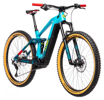 Cube Stereo Hybrid 140 HPC SL 625 MTB elettrica a sospensione completa Shimano XT 12S 625 Wh 29'' Petrol Blue 2021