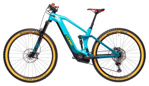 Cube Stereo Hybrid 140 HPC SL 625 MTB elettrica a sospensione completa Shimano XT 12S 625 Wh 29'' Petrol Blue 2021