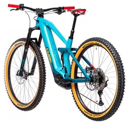 Cube Stereo Hybrid 140 HPC SL 625 MTB elettrica a sospensione completa Shimano XT 12S 625 Wh 29'' Petrol Blue 2021