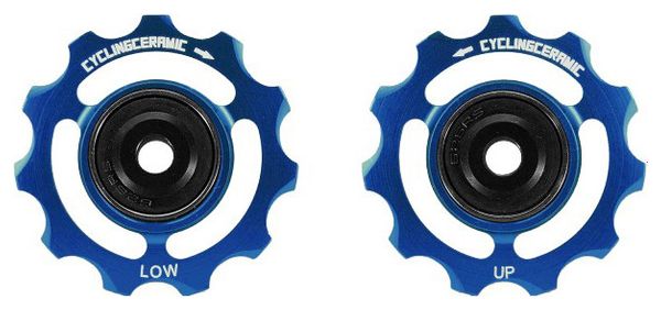 CyclingCeramic 11T poeliewielen voor Sram 10/11S Derailleur Blauw