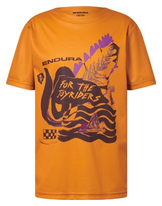 Camiseta técnica Endura Singletrack Core naranja para niños