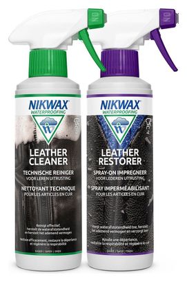 Nettoyant cuir Leather Cleaner 300ml et imperméabilisant Leather Restorer 300ml