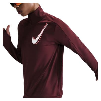 Nike Dri-Fit Swoosh Vrouwen 1/2 Zip Top Rood