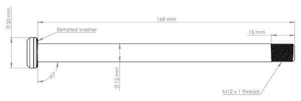 Burgtec Santa Cruz MTB Rear Axle 168.5 mm | M12x1.0 | Black