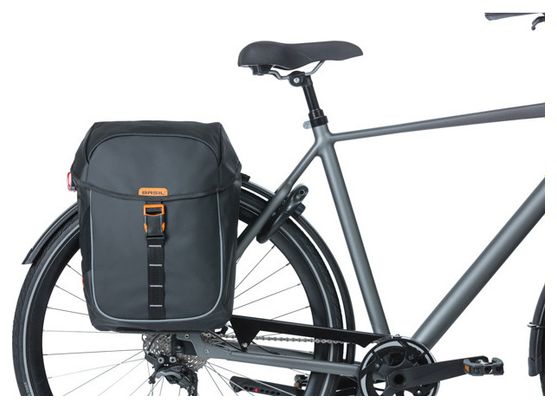 Sacoches de Porte-Bagage Basil Miles Tarpaulin 34L Noir / Orange