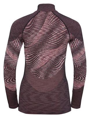 Women's Odlo Blackcomb Eco Siesta 1/2 Zip Long Sleeve Jersey - Space Dye Light Pink