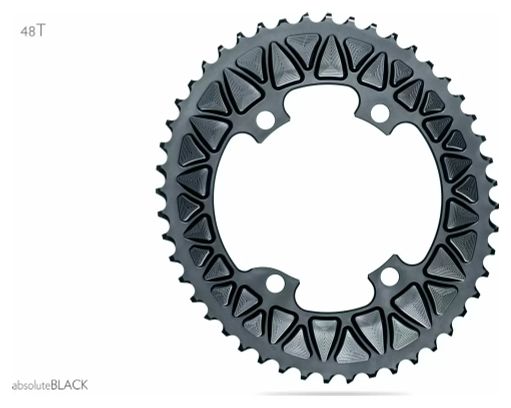 AbsoluteBlack Premium Oval Road 110x4 BCD Kettenblatt für Shimano Dura-Ace / Ultegra /105 Kurbeln 10-11S Grau