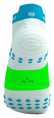 Calcetines Compressport Pro Racing V4.0 Run Low Blanco/Azul/Verde