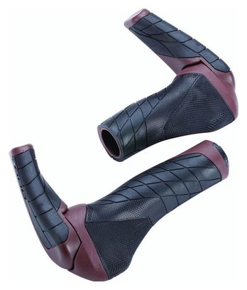 BBB ErgoTechSet Grips 133 - 92 mm + Hanger inserts 85mm Black Brown